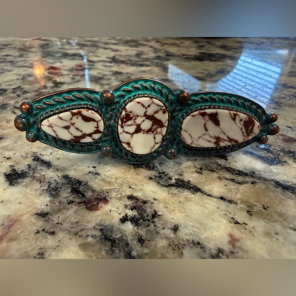 Oversize Turquoise Western Stretch Statement Ring - Picture 2 of 5